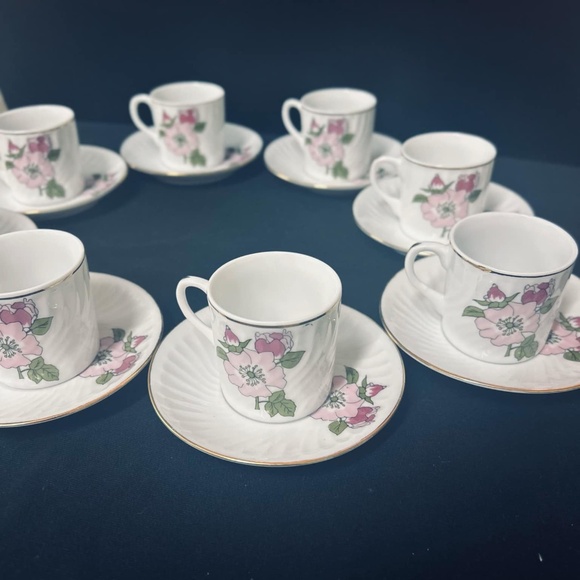 Set Of 8 Demitasse Espresso Cups And Saucers - Picture 8 of 12